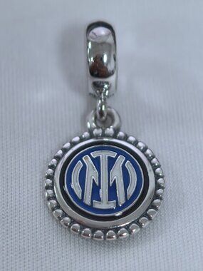Pandora Inter Milan Football Soccer Logo Team Moments Charm, S925 Silver Jewelry